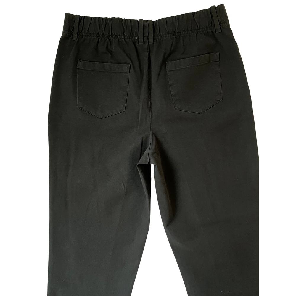 Any Body Women's Black Wide Leg Crop Capri Pant's Size Medium Tall Cotton Rayon - Picture 2 of 8